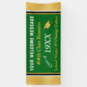 Green, Gold, White School Wiedersehen Banner (Vertikal)