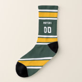Green Gold White Sports Jersey Team Name Unisex Socken (Links - Außen)