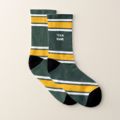 Green Gold White Sports Jersey Team Name Unisex Socken (Paar)