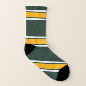 Green Gold White Sports Jersey Team Name Unisex Socken (Links - Innen)