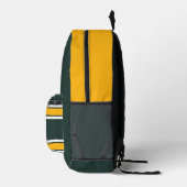 Green Gold White Sports Strike Jersey Teamname Bedruckter Rucksack (Rechts)