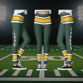 Green Gold White Team Jersey Liebe Sports Leggings
