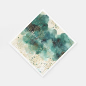 Green Gold White Trees Weihnachten Serviette (Ecke)