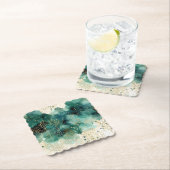 Green Gold White Trees Weihnachten Untersetzer (Vor Ort)