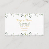 Green & Gold Writing Wedding Online RSVP Card Visitenkarte (Rückseite)