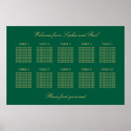 Green Golden Beige 10 Tischtafelplakette Poster