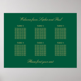 Green Golden Beige 6 Tischkarten-Plakat Poster