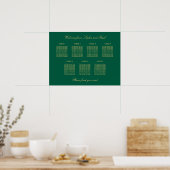 Green Golden Beige 7 Tischkarten-Poster Poster (Küche)