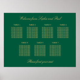 Green Golden Beige 7 Tischkarten-Poster Poster