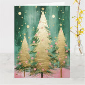 Green Golden Christmas Tree Karte (Gelbe Blume)