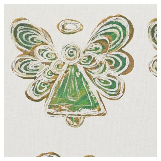 Green Golden Guardian Angel Kunststoffe Stoff (Nahaufnahme)