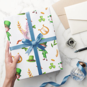 Green Golden Irish Leprechaun St Patrick's Day Geschenkpapier