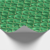 Green Golden Pearl Mermaid Dragon Scales Muster Geschenkpapier (Ecke)