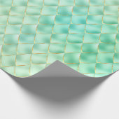 Green Golden Pearl Mermaid Dragon Scales Muster Geschenkpapier (Ecke)