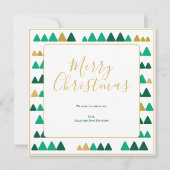 Green & Golden Trees Merry Christmas Square Card (Vorderseite)