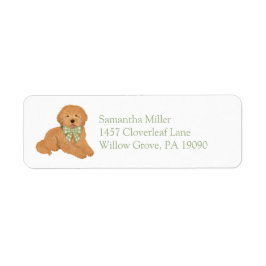 Green Goldendoodle Puppy Return Address Label