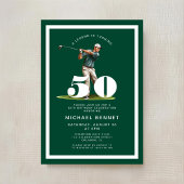 Green Golf 50th Birthday Invitation Einladung