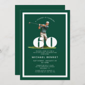 Green Golf 60th Birthday Invitation Einladung (Vorne/Hinten)