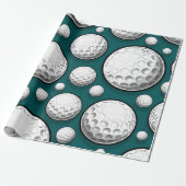 Green Golf Balls Geschenkpapier (Ungerollt)