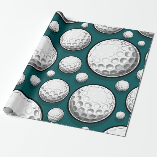 Green Golf Balls Geschenkpapier (Ungerollt)