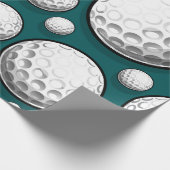 Green Golf Balls Geschenkpapier (Ecke)