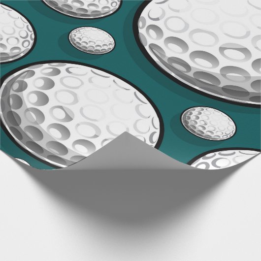 Green Golf Balls Geschenkpapier (Ecke)