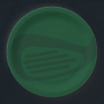 Green Golf Birthday Party Plates Pappteller<br><div class="desc">Golf Theme Party Plates | Green Golf Birthday Party Plates | Golf Party Tableware | Golf Theme Birthday Decorations Complete your golf-themed celebration with these stylish golf party plates. Designed with a rich green background and a subtle golf club illustration, these plates add a fun yet elegant touch to your...</div>