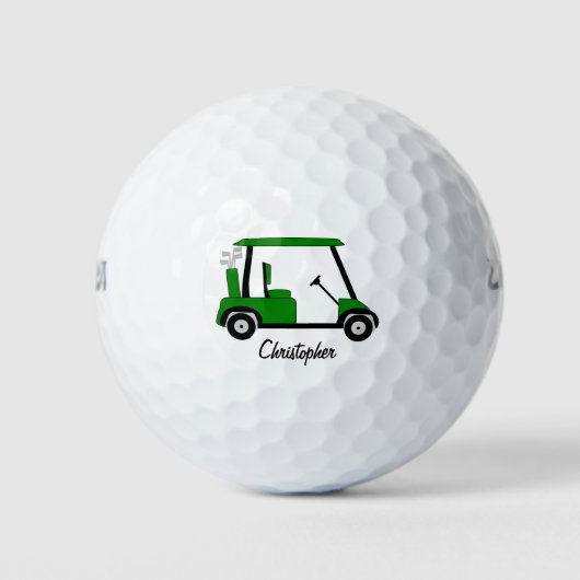Green Golf Buggy Design Golfball (Vorderseite)