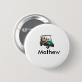 Green golf car name man sports boy gifts letter  button (Vorne & Hinten)