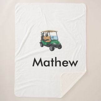 Green golf car name man sports boy gifts letter  sherpadecke