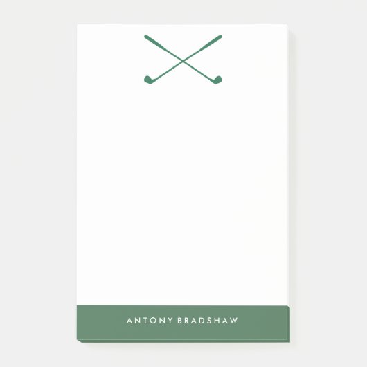Green Golf Clubs Personalisiert Post-it Klebezettel (Vorderseite)