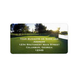 Green Golf Course bei Morgendämmerung Adressaufkleber