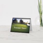 Green Golf Course bei Morgendämmerung Dankeskarte (Vorderseite)