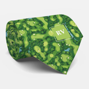 Green Golf Course Monogram Krawatte