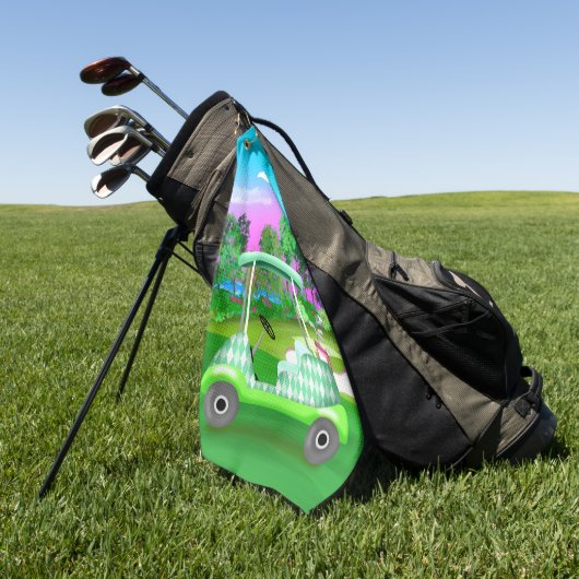 Green Golf Diamond Sunset Course Persönliches Hand Golfhandtuch (Gras)