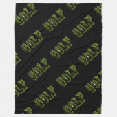 Green Golf Dimensional Logo auf schwarz, Fleecedecke (Vorderseite)