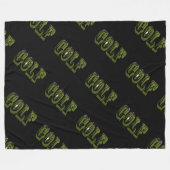 Green Golf Dimensional Logo auf schwarz, Fleecedecke (Vorderseite (Horizontal))