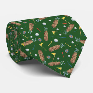 Green Golf Equipment Muster Vatertag Krawatte