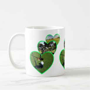 Green Golf Hearts Design, Kaffeetasse