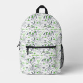 Green Golf Icons Muster Bedruckter Rucksack (Vorderseite)