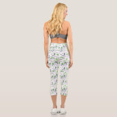 Green Golf Icons Muster Capri Leggings (Rückseite)