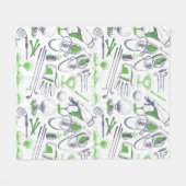 Green Golf Icons Muster Fleecedecke (Vorderseite (Horizontal))