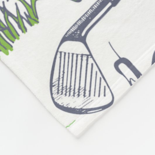 Green Golf Icons Muster Fleecedecke (Ecke)
