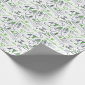 Green Golf Icons Muster Geschenkpapier (Ecke)