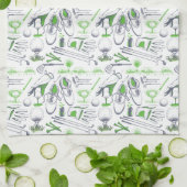 Green Golf Icons Muster Geschirrtuch (Gefaltet)