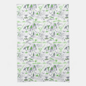 Green Golf Icons Muster Geschirrtuch (Vertikal)
