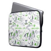 Green Golf Icons Muster Laptopschutzhülle (Vorderseite Links)