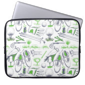 Green Golf Icons Muster Laptopschutzhülle (Vorderseite)