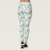 Green Golf Icons Muster Leggings (Rückseite)