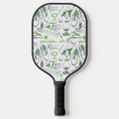 Green Golf Icons Muster Pickleball Schläger (Vorderseite)